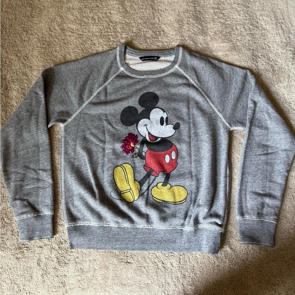 Abercrombie & Fitch Gray Mickey Mouse Graphic Sweatshirt S
